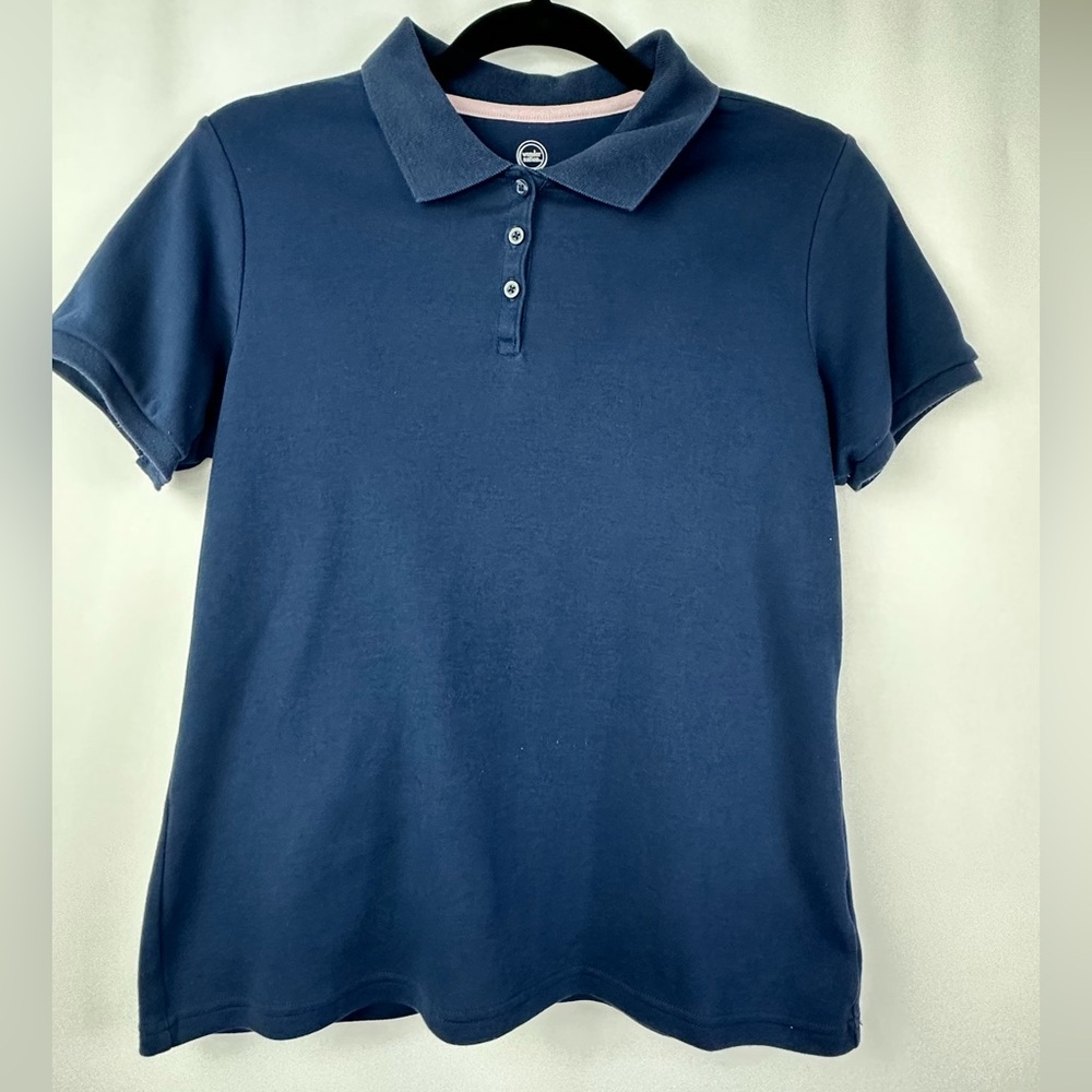 Wonder Nation Navy Blue Girls Polo Shirt sz XXL 18